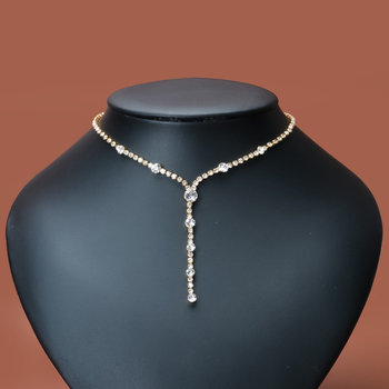 Set cercei și colier cu pandantiv din cristale, lanț răsucit, model zodiac, stil coreean