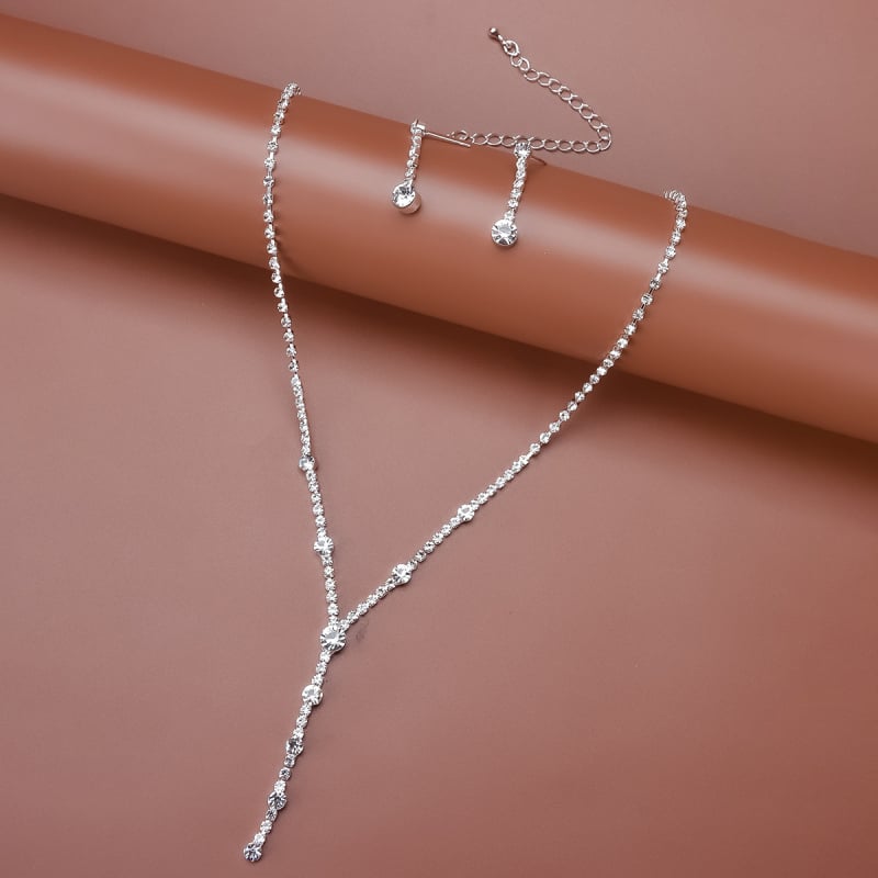 Set cercei și colier cu pandantiv din cristale, lanț răsucit, model zodiac, stil coreean