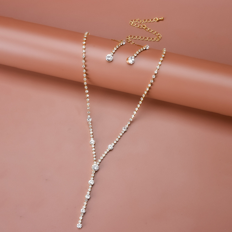 Set cercei și colier cu pandantiv din cristale, lanț răsucit, model zodiac, stil coreean