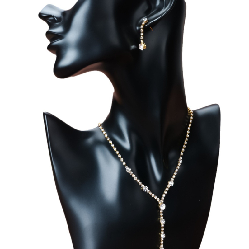 Set cercei și colier cu pandantiv din cristale, lanț răsucit, model zodiac, stil coreean