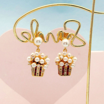 Naušnice - bakar, elektroplatiranje, sladak stil, za žene