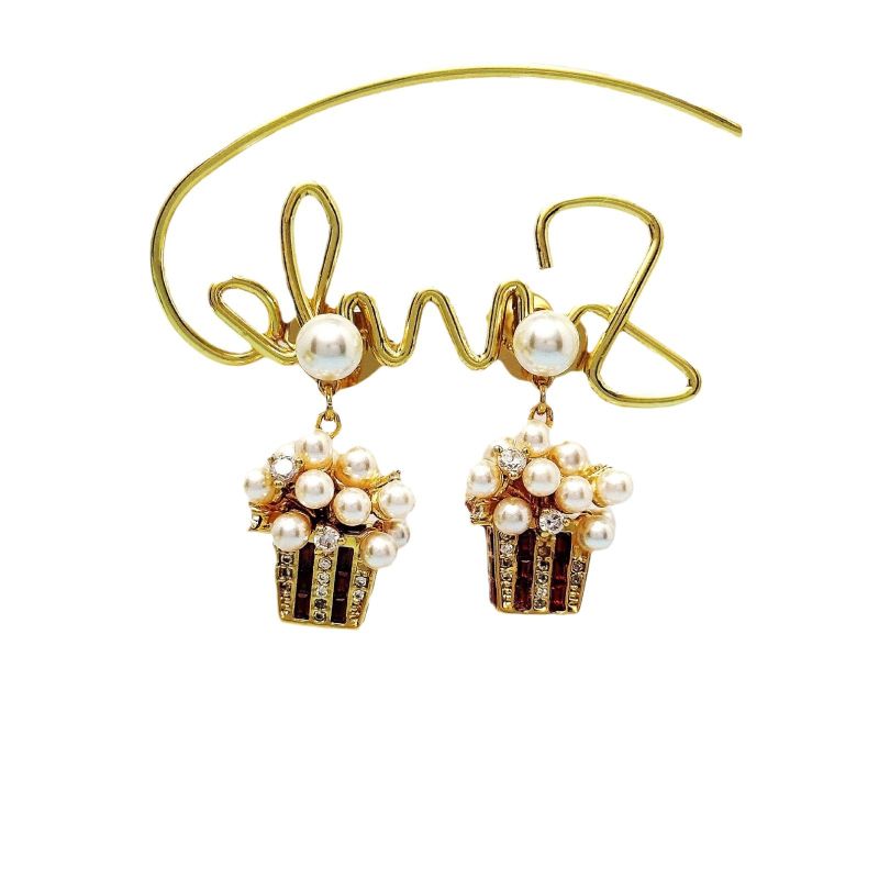 Naušnice - bakar, elektroplatiranje, sladak stil, za žene