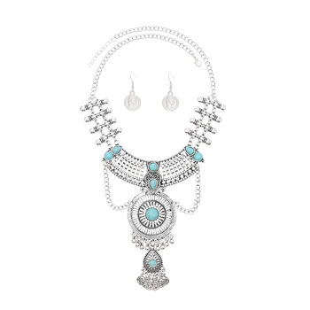 Set de bijuterii: cercei și colier, aliaj, placare electrolitică, stil retro, ciucuri