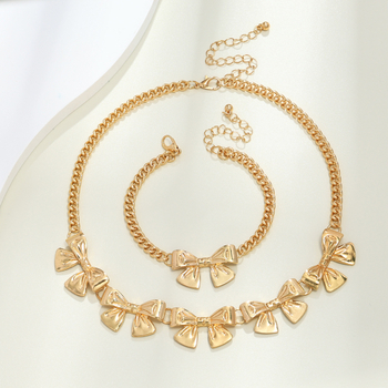 Set metalic pentru femei cu model butterfly/dragonfly/insect — colier, cercei și accesoriu de mână, electroplacare