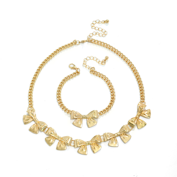 Set metalic pentru femei cu model butterfly/dragonfly/insect — colier, cercei și accesoriu de mână, electroplacare