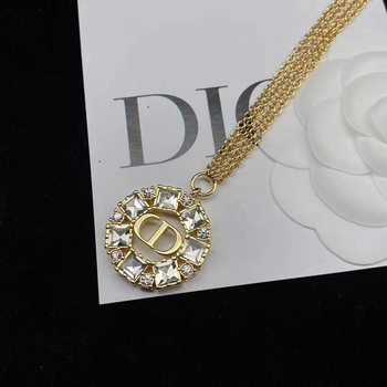 Месинг комплект бижута с диамантено покритие и O-образна верига — огърлица, гривна и обеци, кръгъл дизайн с буква CD и кристали, оригинален дизайн