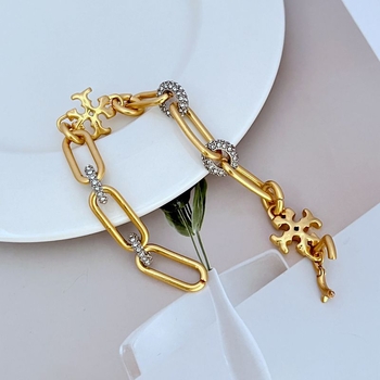 Ženski set nakita: metalni ogrlica i narukvica s geometrijskim zaobljenim 3D slovima, elektroplatirani završetak, uredski stil