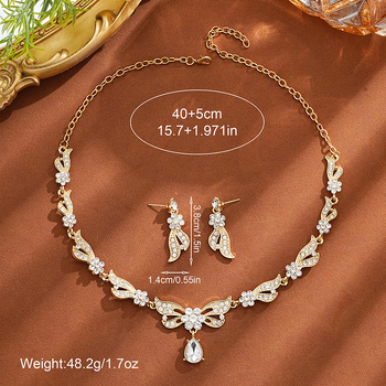 Twinkle set ogrlica i naušnice od Rhinestone, dijamantna obrada, lanac ključne kosti