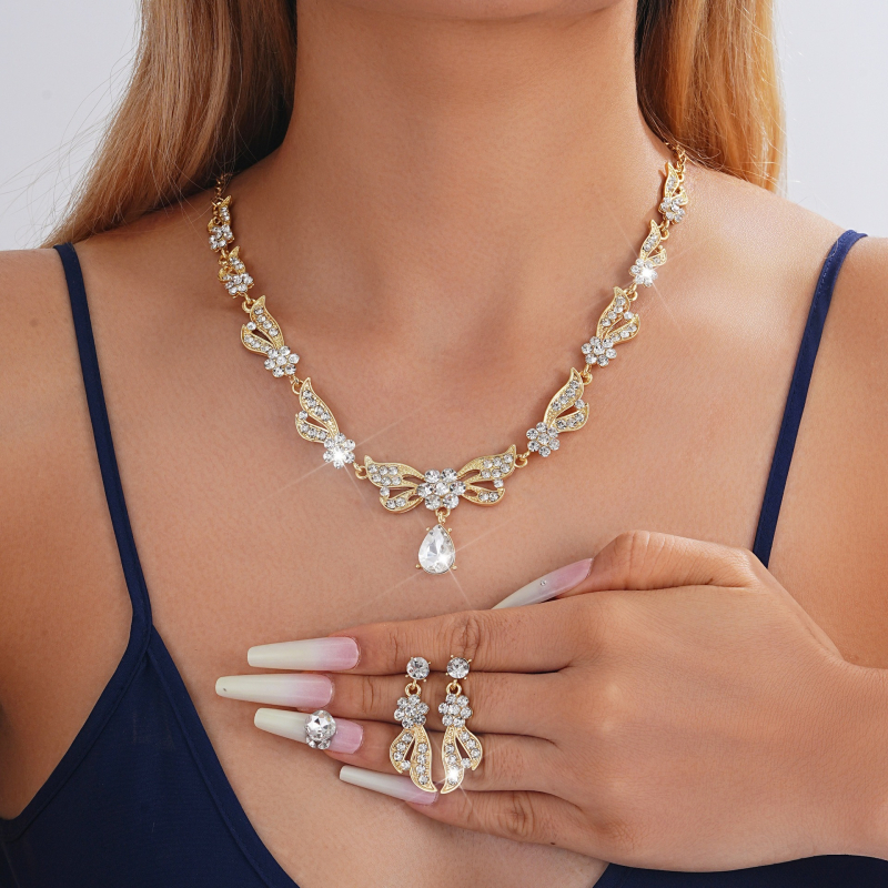 Twinkle set ogrlica i naušnice od Rhinestone, dijamantna obrada, lanac ključne kosti