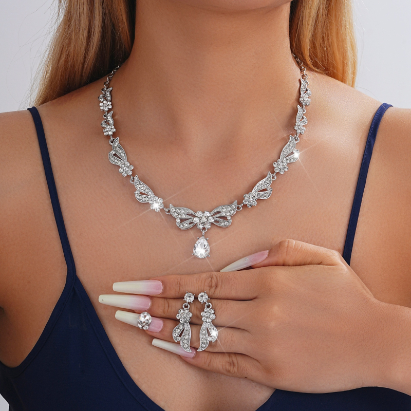 Twinkle set ogrlica i naušnice od Rhinestone, dijamantna obrada, lanac ključne kosti