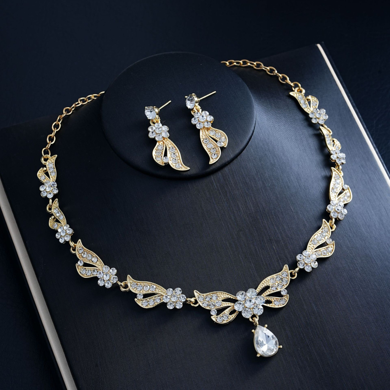 Twinkle set ogrlica i naušnice od Rhinestone, dijamantna obrada, lanac ključne kosti