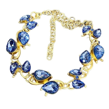 Geometriai mintázatú nyaklánc műkristállyal, gyémánt-fényezéssel, kulcscsonti lánccal, műkristály medállal