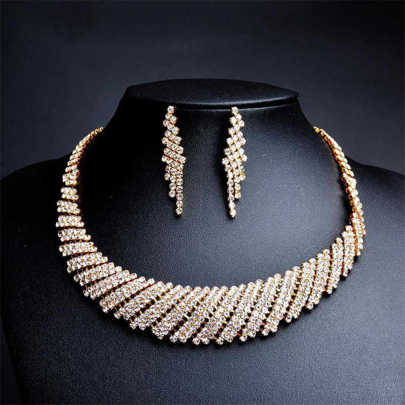 Set ogrlice i naušnica s rhinestones, claw chain lanac, elektroplatiranje, uzorak zvijezda/sunce i mjesec/kosmos, originalni dizajn, proljeće 2024, za žene