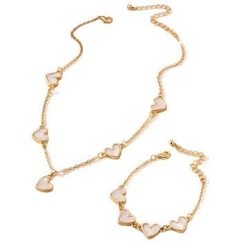 Set ogrlice i narukvice s privjeskom u obliku srca, legura, elektroplating, običan lanac