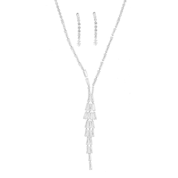 Liteng Jewelry set nakita s oblikom zmije od cirkona i rhinestonea, naušnice + ogrlica, elektroplatiranje, običan lanac, geometrijski uzorak
