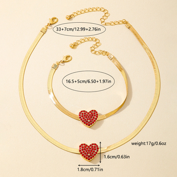 Set ogrlice i narukvice od legure sa zmijskim lancem, elektroplatiranje, zimska kolekcija 2024