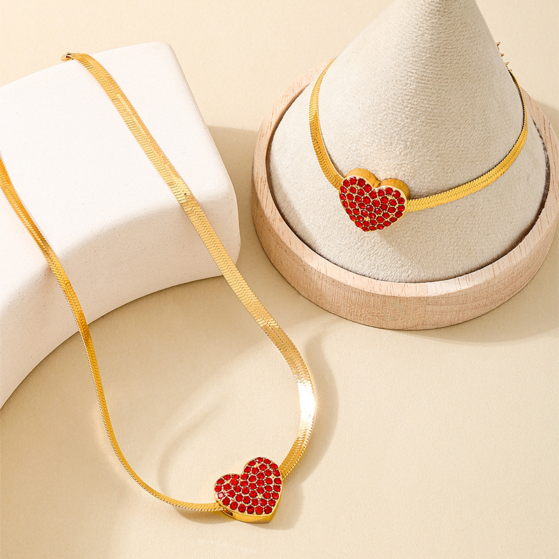 Set ogrlice i narukvice od legure sa zmijskim lancem, elektroplatiranje, zimska kolekcija 2024