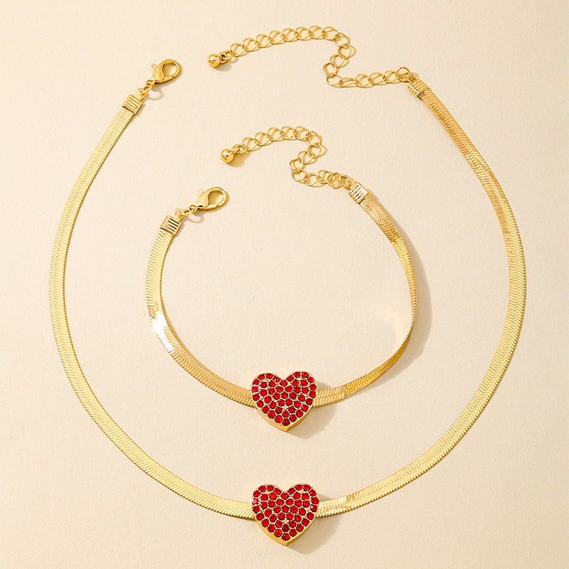 Set ogrlice i narukvice od legure sa zmijskim lancem, elektroplatiranje, zimska kolekcija 2024