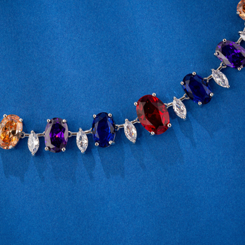 Bakreni set nakita s cirkonom, tanak lanac, naušnice i ogrlica, uzorak zvijezde/sunce i mjesec/univerzum, svježi i sladak stil