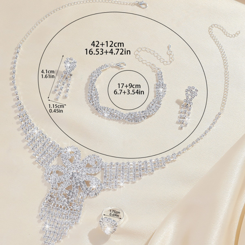 Ženski geometrijski ogrlica od bakarno-ionske legure, elektroplatirano, Rhinestone privjesak, običan lanac