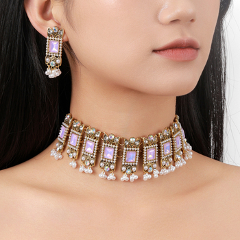 Set nakita: naušnice i ogrlica od legure, elektroplatirano, standardni lančić