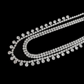 Dvojedjelni set: naušnice i ogrlica s rhinestones, dizajn kapljice vode, jednostavan stil, običan lančić