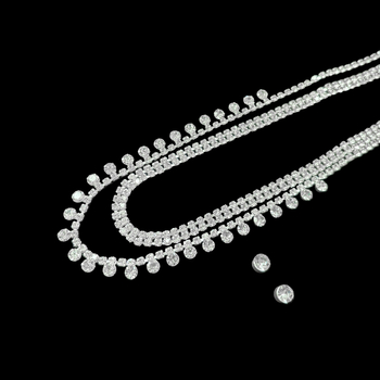 Dvojedjelni set: naušnice i ogrlica s rhinestones, dizajn kapljice vode, jednostavan stil, običan lančić