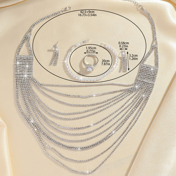 Geometrijska ogrlica od mesinga s rhinestones, elektropliranje, opseg 21–50 cm, standardni lanac, lagani luksuzni stil, za žene