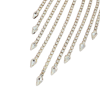 Ötvözetből készült testlánc nyaklánc rhinestone medállal, geometriai forma, elektroplattálás, szabályos lánc, nőknek