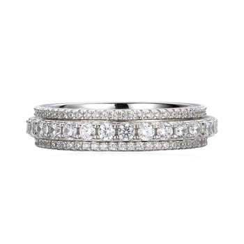 Prsten od srebra 925 s moisanitom, geometrijski dizajn, Yuhan Jewelry, za žene