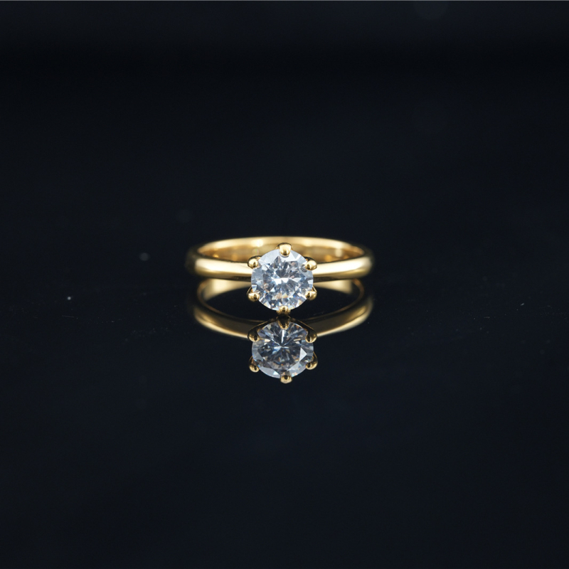 Prsten od titan čelika s moissanitom, geometrijski retro stil, Seiko završna obrada