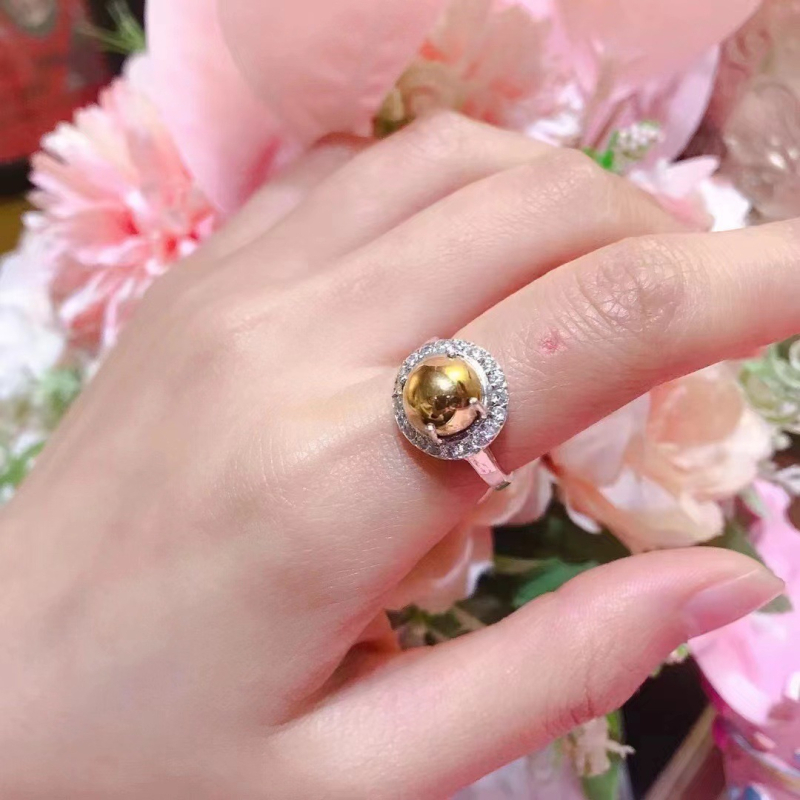 Réz gyűrű, nyitott állítható, etnikus-geometriai stílus, kopott felület, imitált moissanit, uniszex