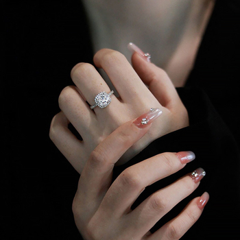 Réz gyűrű geometriás négyszögletes dizájnnal, négyszeres karos foglalat, elektroplakálás, nőknek szóló könnyű luxus ékszer