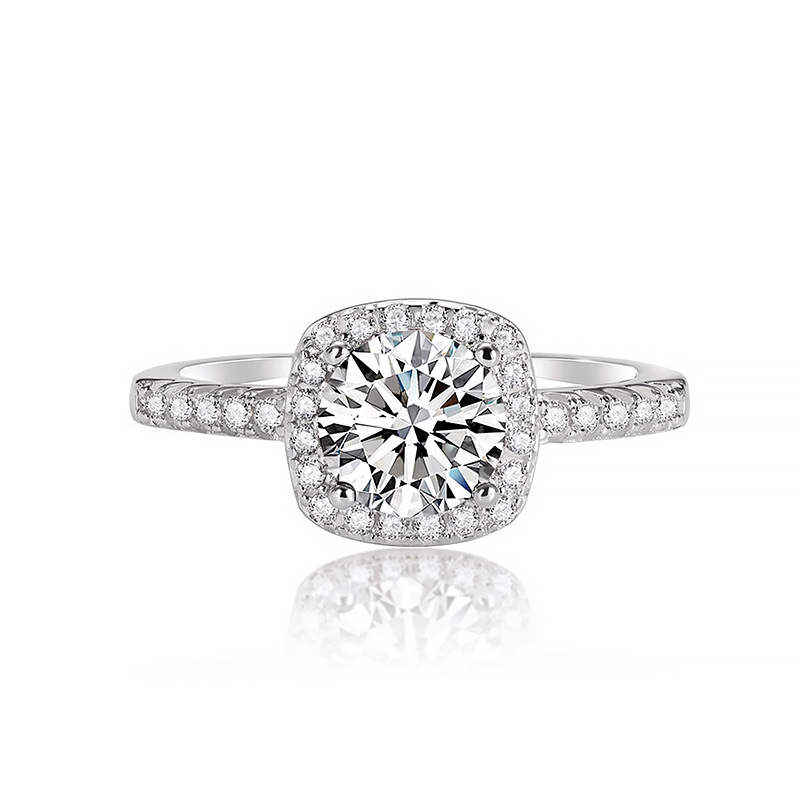 Réz gyűrű geometriás négyszögletes dizájnnal, négyszeres karos foglalat, elektroplakálás, nőknek szóló könnyű luxus ékszer