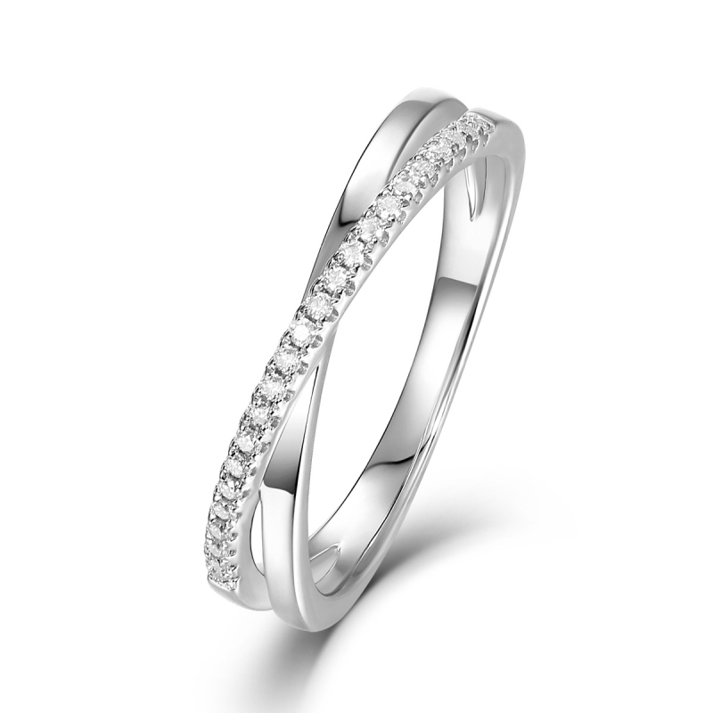 Par Moissanite prstenja od srebra 925, D boje – set od dva komada