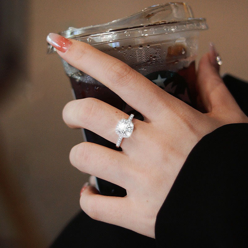 Rézgyűrű, geometriai dizájn, elektroplatált felület, női koreai stílus