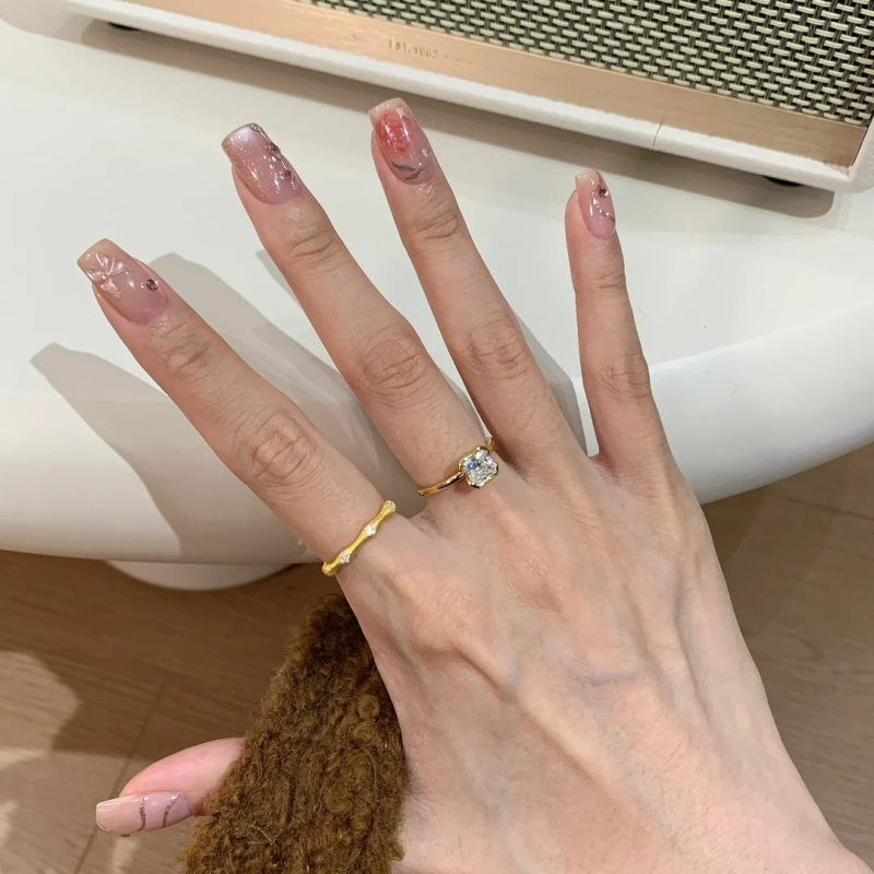 Moissanite gyűrű nőknek, csepp alakú, réz anyagú, elektroplakálás, minimalist stílus