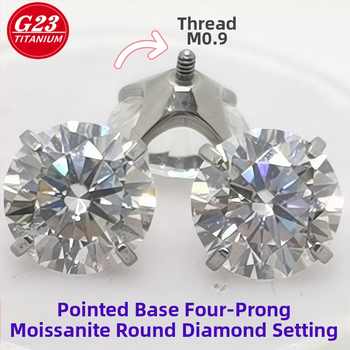 Ģeometriski četrkājie ausu pirkstiņi no G23 titāna sakausējuma, pulēta virsma