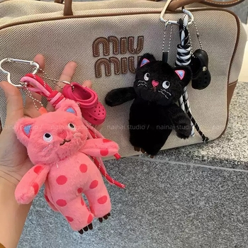 Plišani privjesak za ključeve s mačkom — sladak stil, mini figurica lutke, brend Easy to Rise