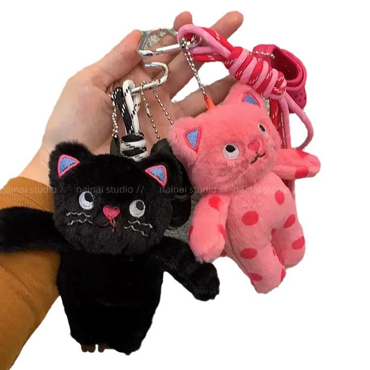 Plišani privjesak za ključeve s mačkom — sladak stil, mini figurica lutke, brend Easy to Rise