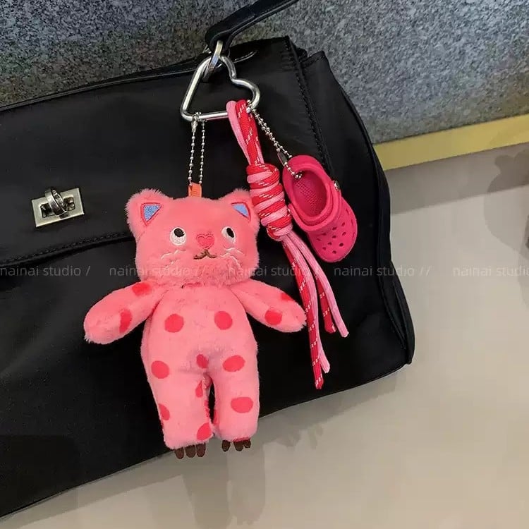 Plišani privjesak za ključeve s mačkom — sladak stil, mini figurica lutke, brend Easy to Rise