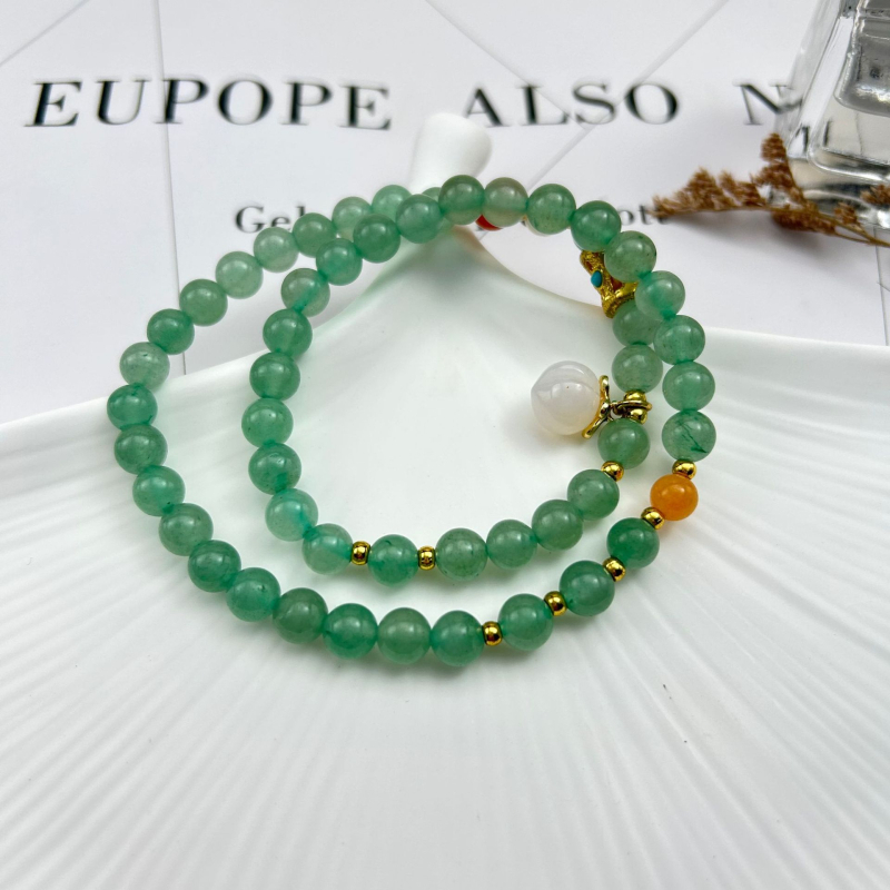 Narukvica od prirodnog akvamarina, okrugle perle, ručna izrada, ženski kineski stil