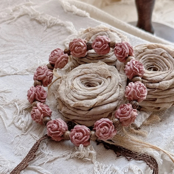 Narukvica od prirodnog drveta u Novom kineskom stilu, ručna izrada, unisex s cvjetnim oblikom, proljeće 2025