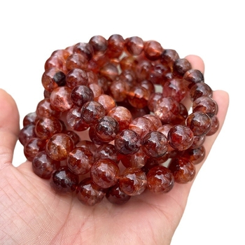 Jingde Jewelry 7A Prirodno krvno-crvena cvjetna kristalna narukvica za žene, minimalističke okrugle kristalne perle