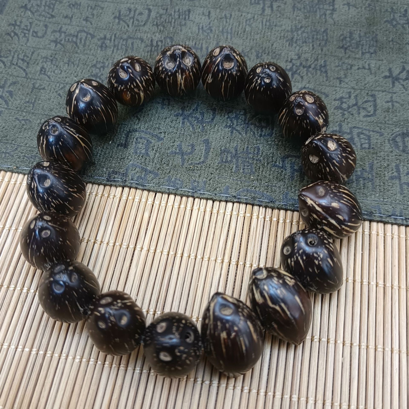 Ručni narukvica od Bodhi sjemenki s Buddha perlama, motiv bogatstva u ljubičasto-zlatnoj boji, unisex za parove