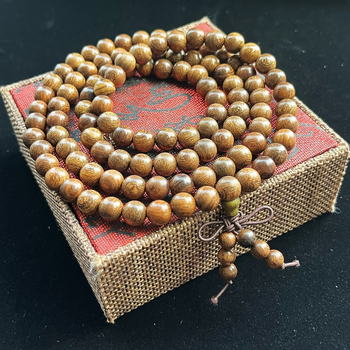 Narukvica s budističkim perlama od sandalovog drveta (Etnički stil; Unisex; 108 perli; Geometrijski oblik)