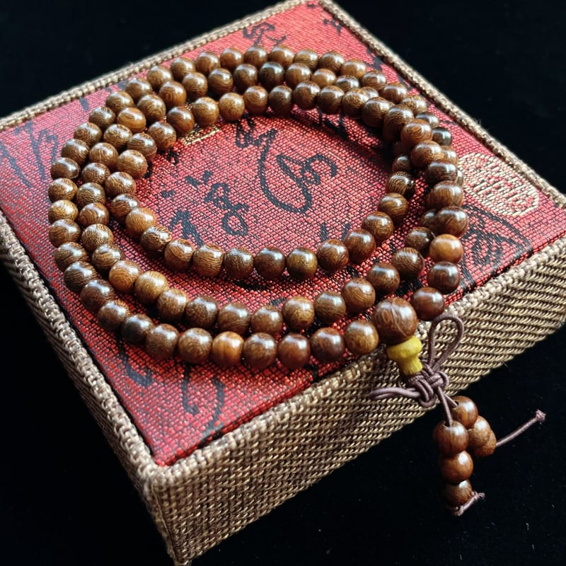 Narukvica s budističkim perlama od sandalovog drveta (Etnički stil; Unisex; 108 perli; Geometrijski oblik)