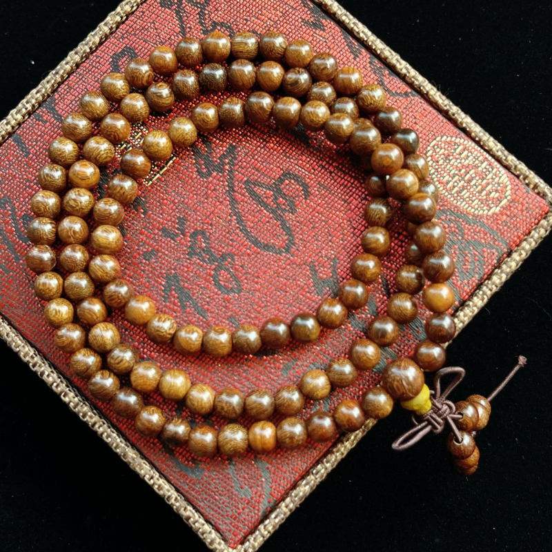 Narukvica s budističkim perlama od sandalovog drveta (Etnički stil; Unisex; 108 perli; Geometrijski oblik)