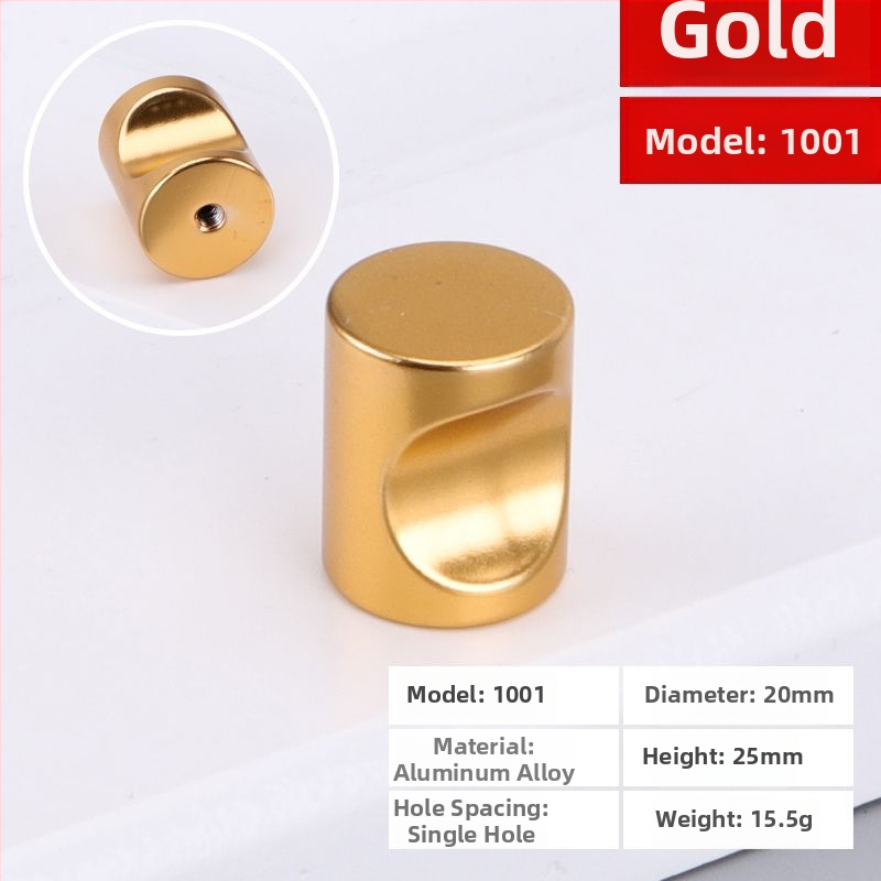 Skapja/atvilktnes rokturis, apaļš, ar vienu caurumu, no alumīnija sakausējuma, matēts virsmas