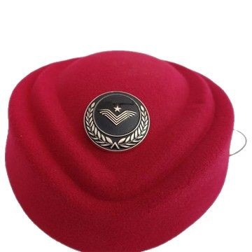 Καπέλο αεροσυνοδού – φελτ από μαλλί, μονοχρωμικός σχεδιασμός, κομψός θόλος, δυνατότητα εκτύπωσης λογότυπου